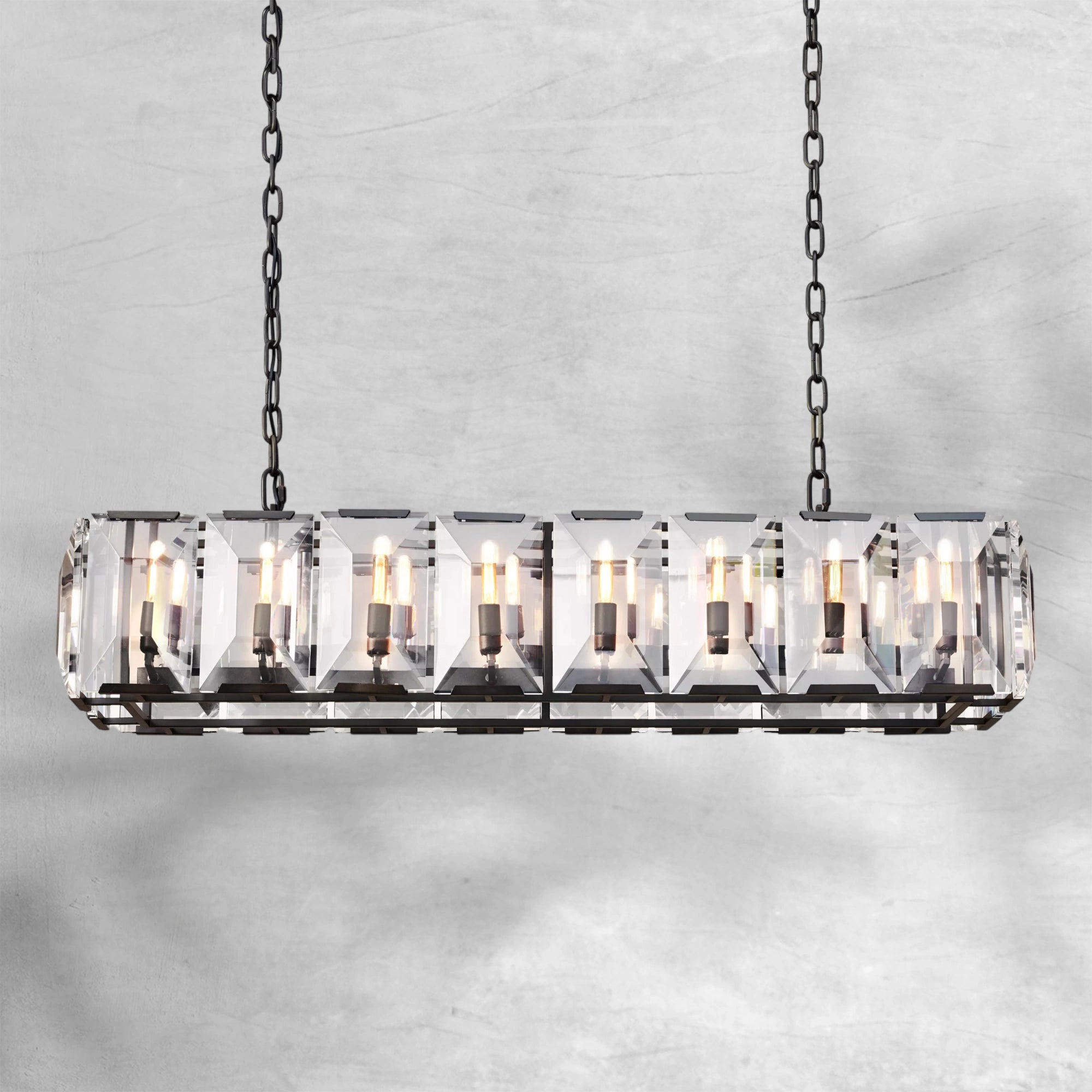 Harlew Crystal Rectangle Chandelier 42"54"62"74"