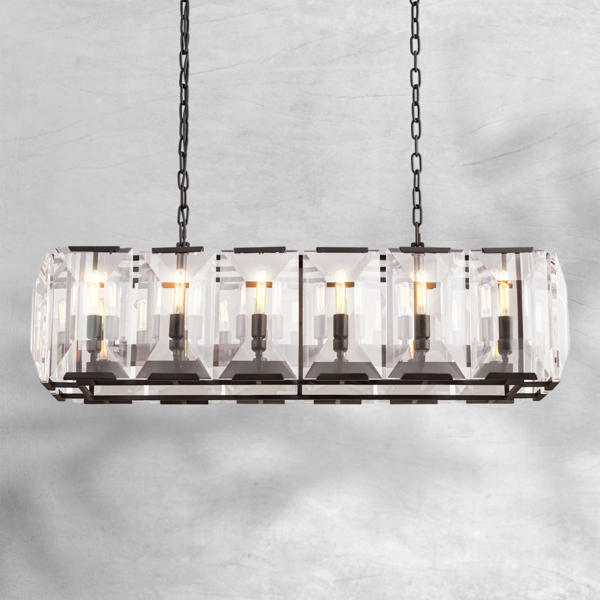 Harlew Crystal Rectangle Chandelier 42"54"62"74"