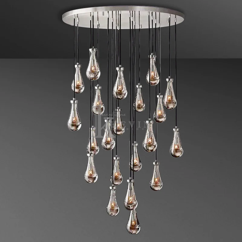 Camelia Raindrop Modern Round Chandelier 18'' 36'' 47'' 60" chandelier Kevin Studio Inc 47'' Satin Nickel