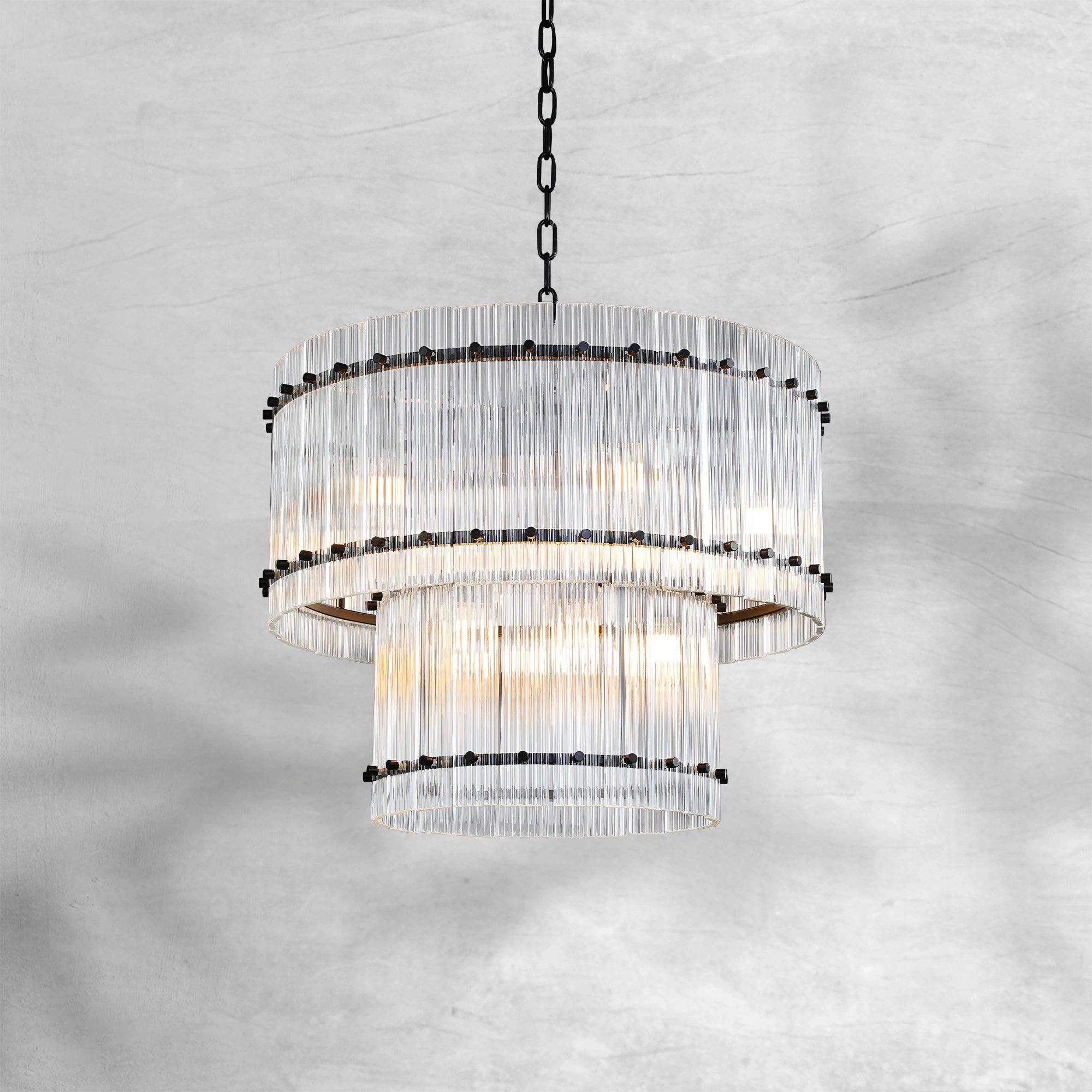 Sun Marcus Two-Tier Glass Round Chandelier 22", 37", 48", 60"