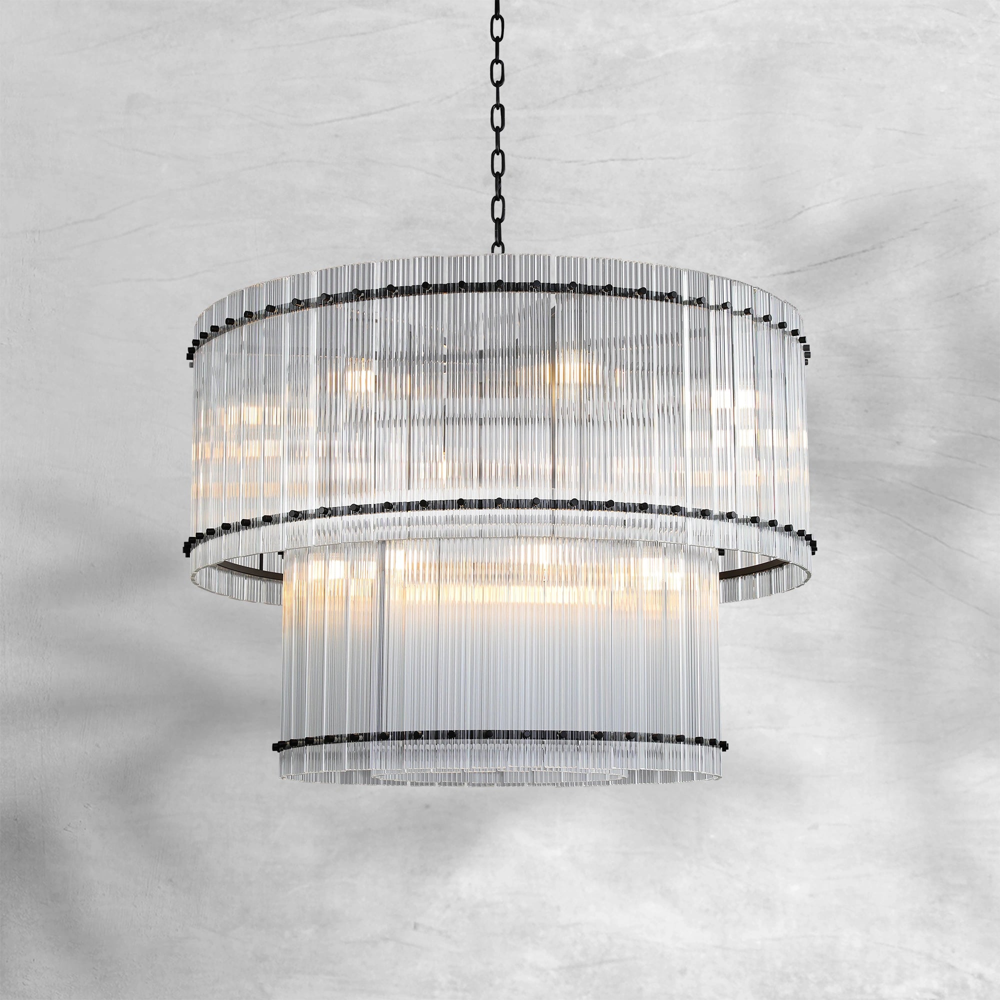 Sun Marcus Two-Tier Glass Round Chandelier 22", 37", 48", 60"