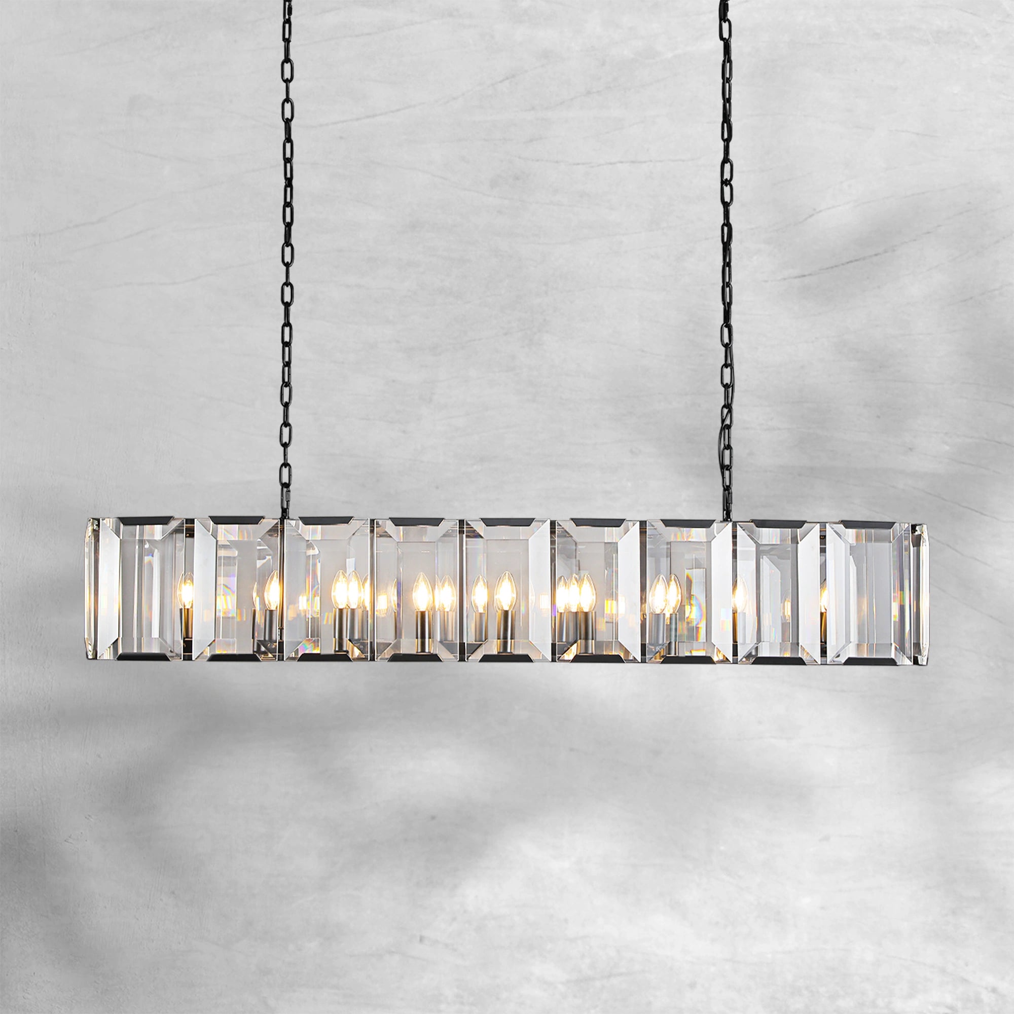 Harlew Crystal Rectangle Chandelier 42"54"62"74"
