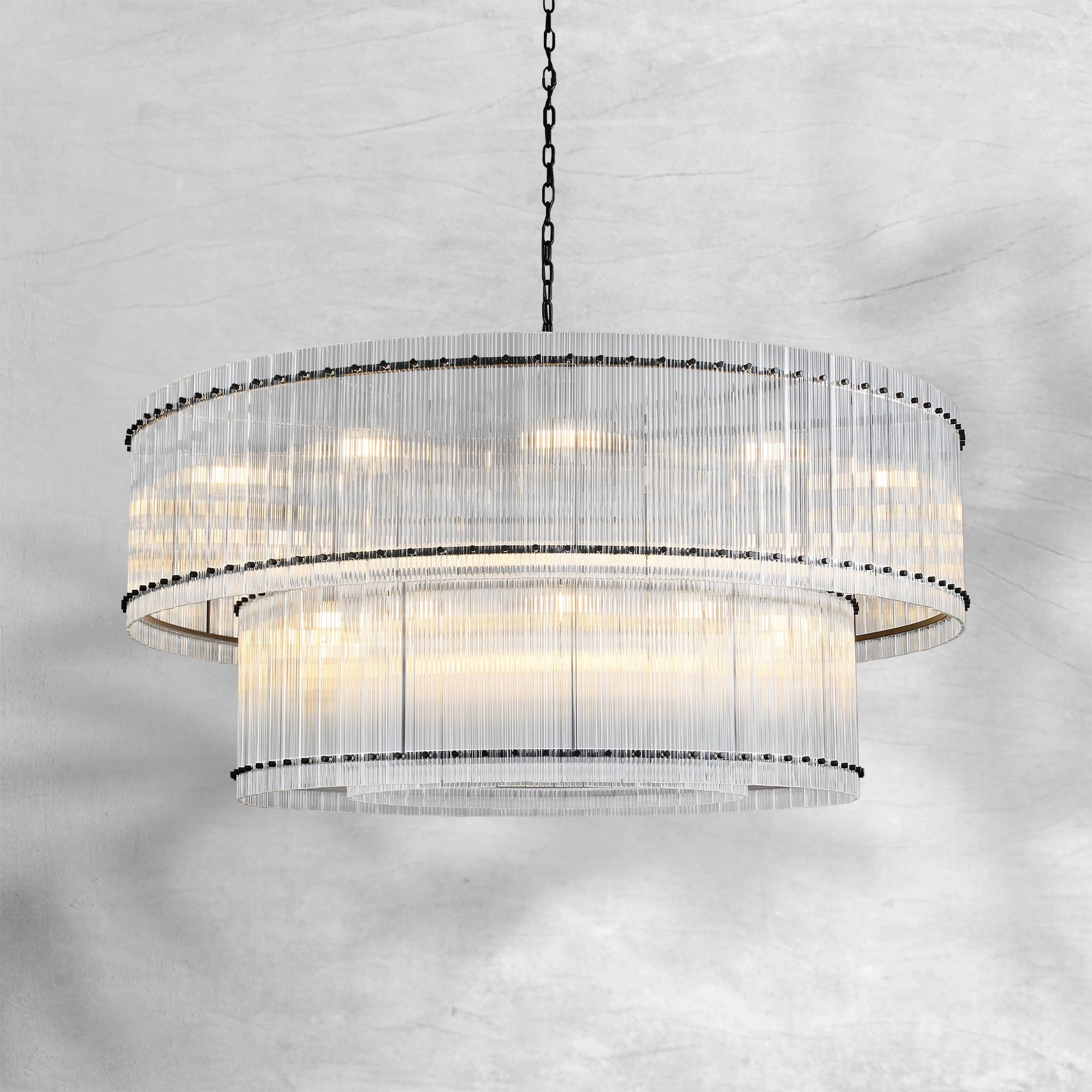 Sun Marcus Two-Tier Glass Round Chandelier 22", 37", 48", 60"