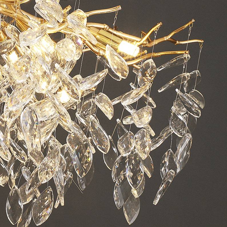 Kevin Tree Branch Chandelier Crystals on Dining Room Table Chandeliers Kevinstudiolives