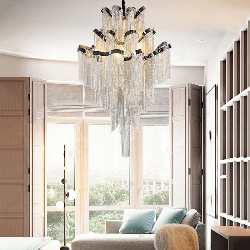 Kevin Glenn Aluminum Chain Tassel Stream Chandelier Chandeliers Kevinstudiolives
