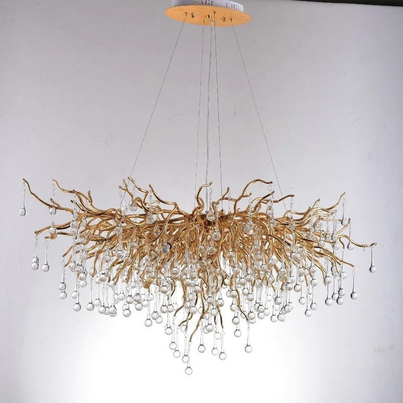 Stunning Tree Branch Crystal Chandelier With Clear Teardrop-shaped Glass Living/Dining Room Ceiling Lamp/Light Chandeliers Kevinstudiolives