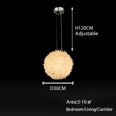 Clear Geode Quartz Crystal Ball Modern Pendant Light Chandelier Kevin Studio Inc