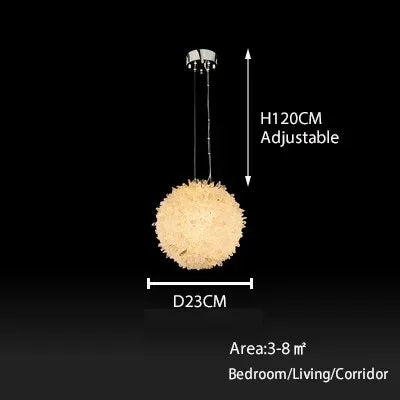 Clear Geode Quartz Crystal Ball Modern Pendant Light Chandelier Kevin Studio Inc