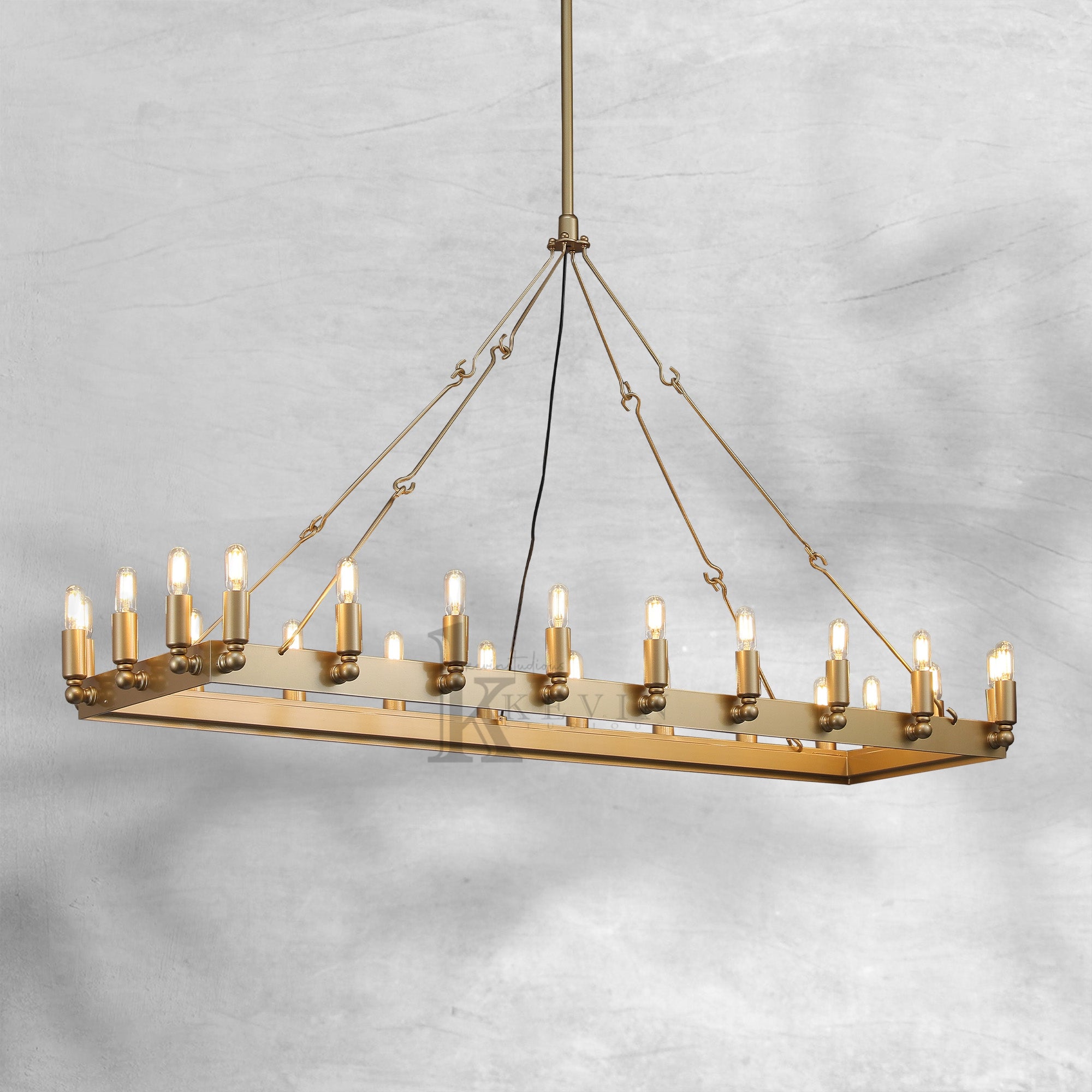 Camina Vintage Candelabra Rectangular Chandelier