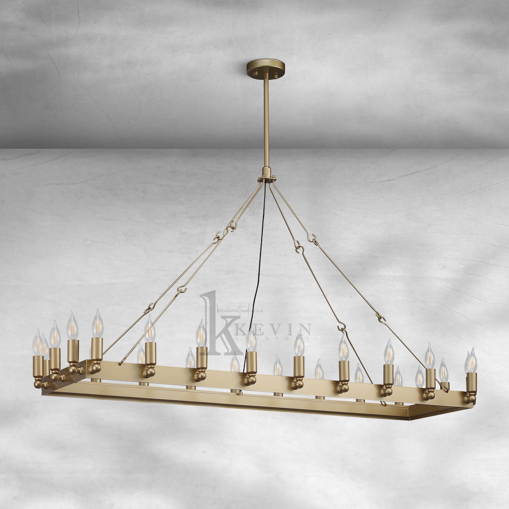 Camina Vintage Candelabra Rectangular Chandelier
