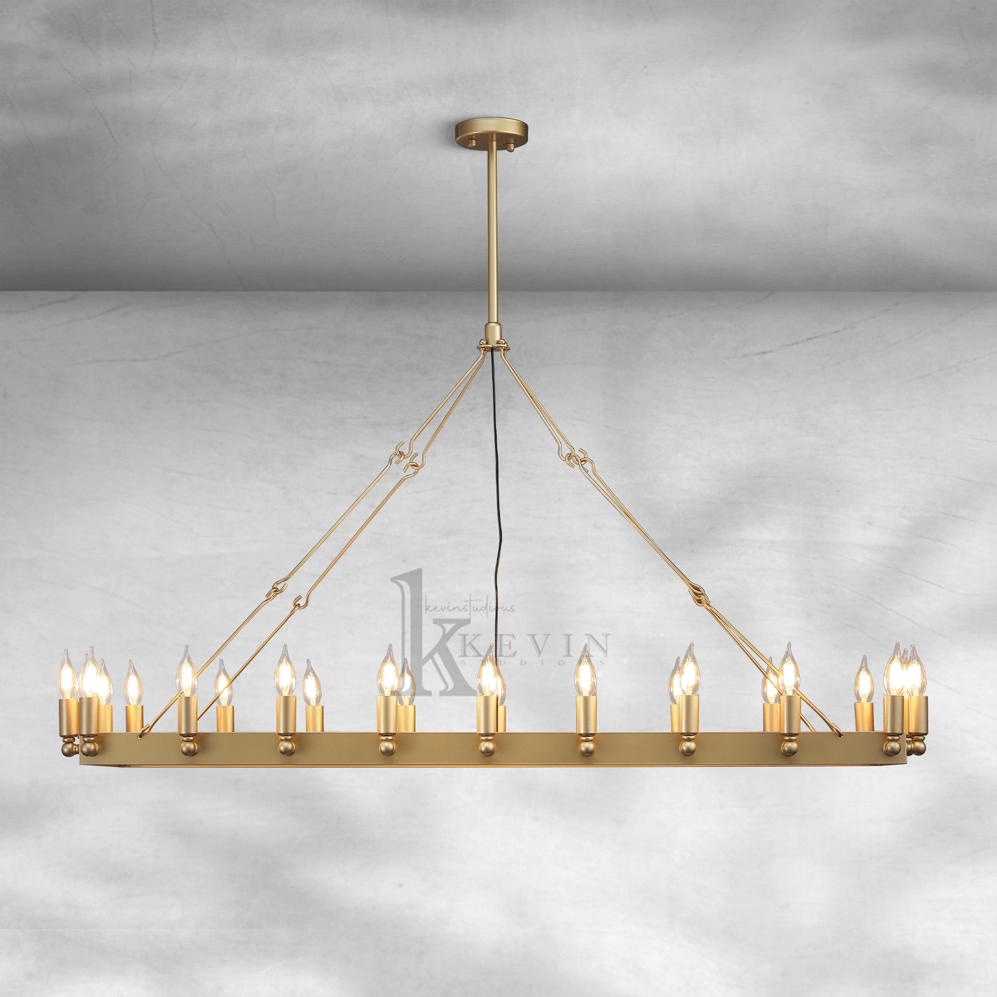 Camina Vintage Candelabra Rectangular Chandelier