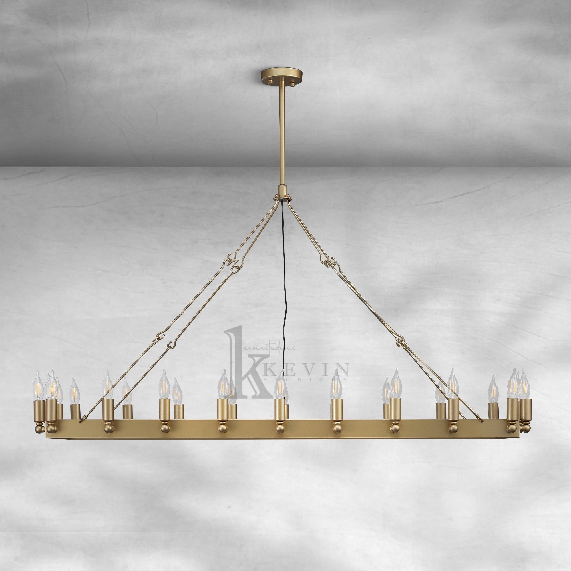 Camina Vintage Candelabra Rectangular Chandelier