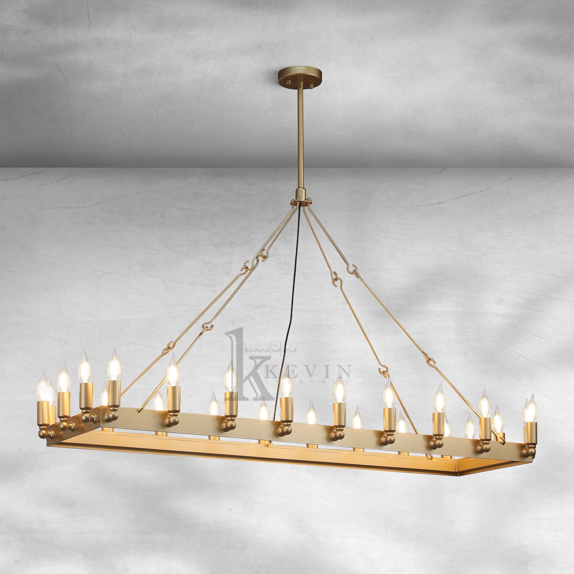 Camina Vintage Candelabra Rectangular Chandelier