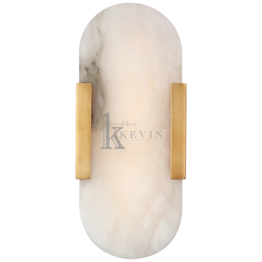 Koltin Melange Elongated Alabaster Wall Sconce wall sconce for bedroom,wall sconce for dining room,wall sconce for stairways,wall sconce for foyer,wall sconce for bathrooms,wall sconce for kitchen,wall sconce for living room Kevin Studio Inc Brass H 13.8''