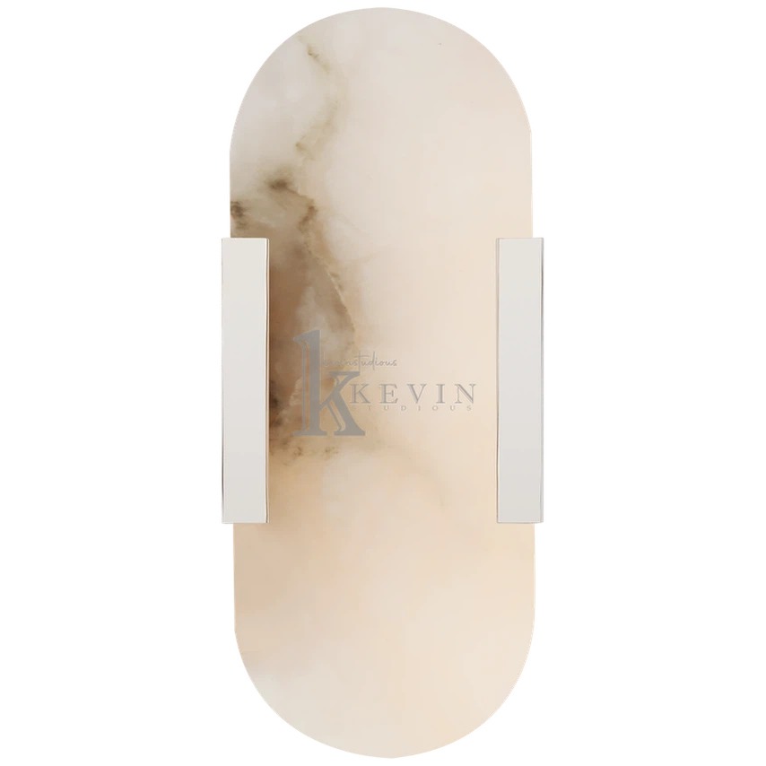 Koltin Melange Elongated Alabaster Wall Sconce wall sconce for bedroom,wall sconce for dining room,wall sconce for stairways,wall sconce for foyer,wall sconce for bathrooms,wall sconce for kitchen,wall sconce for living room Kevin Studio Inc Polished Nickel H 13.8''