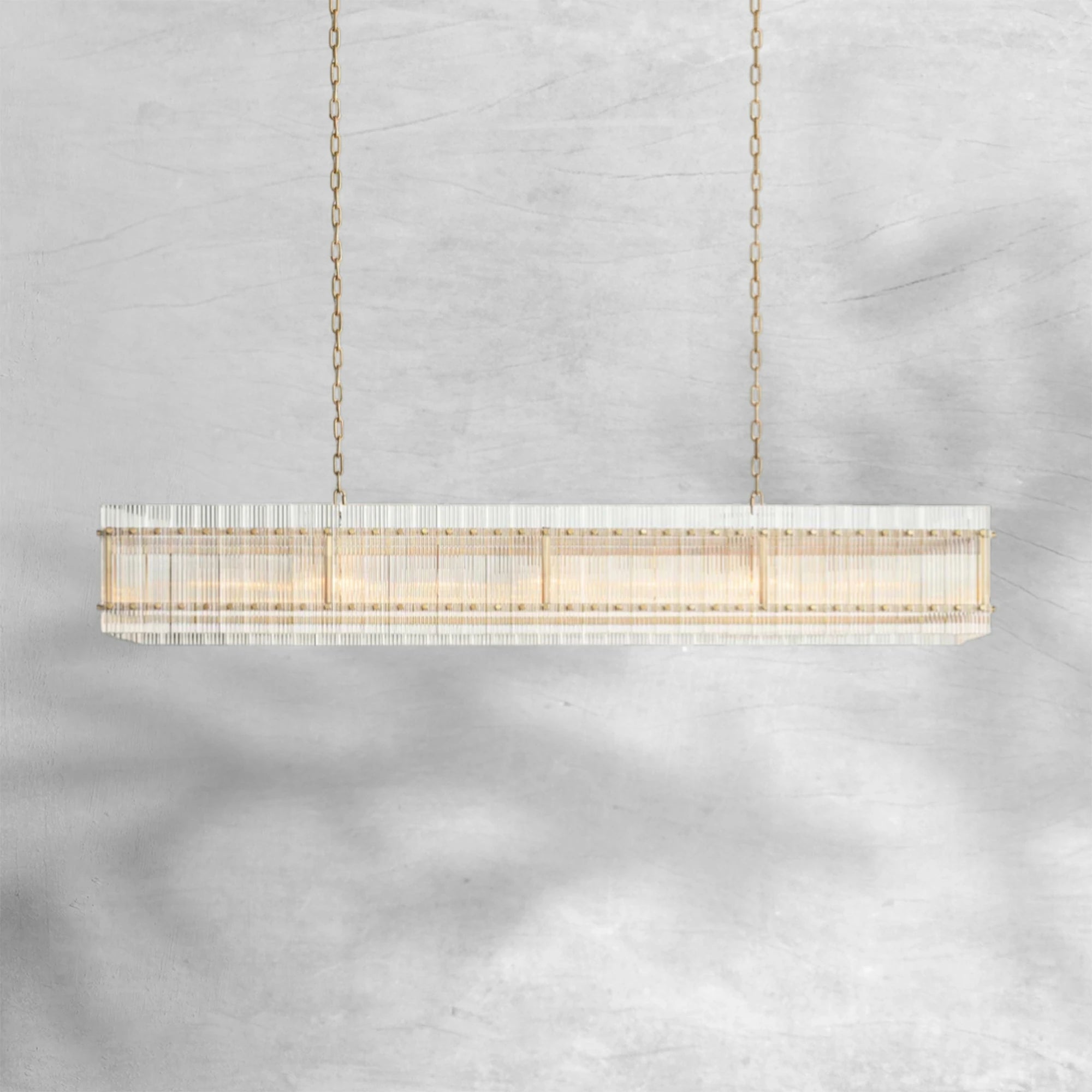 Sun Marcus Glass Rectangle Chandelier 54", 72"