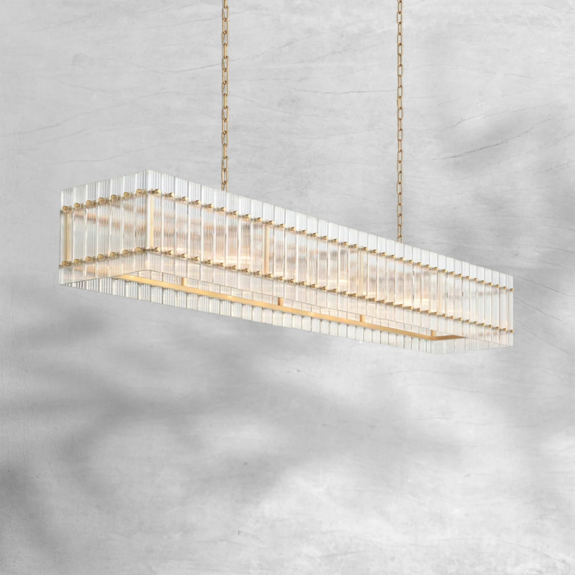 Sun Marcus Glass Rectangle Chandelier 54", 72"