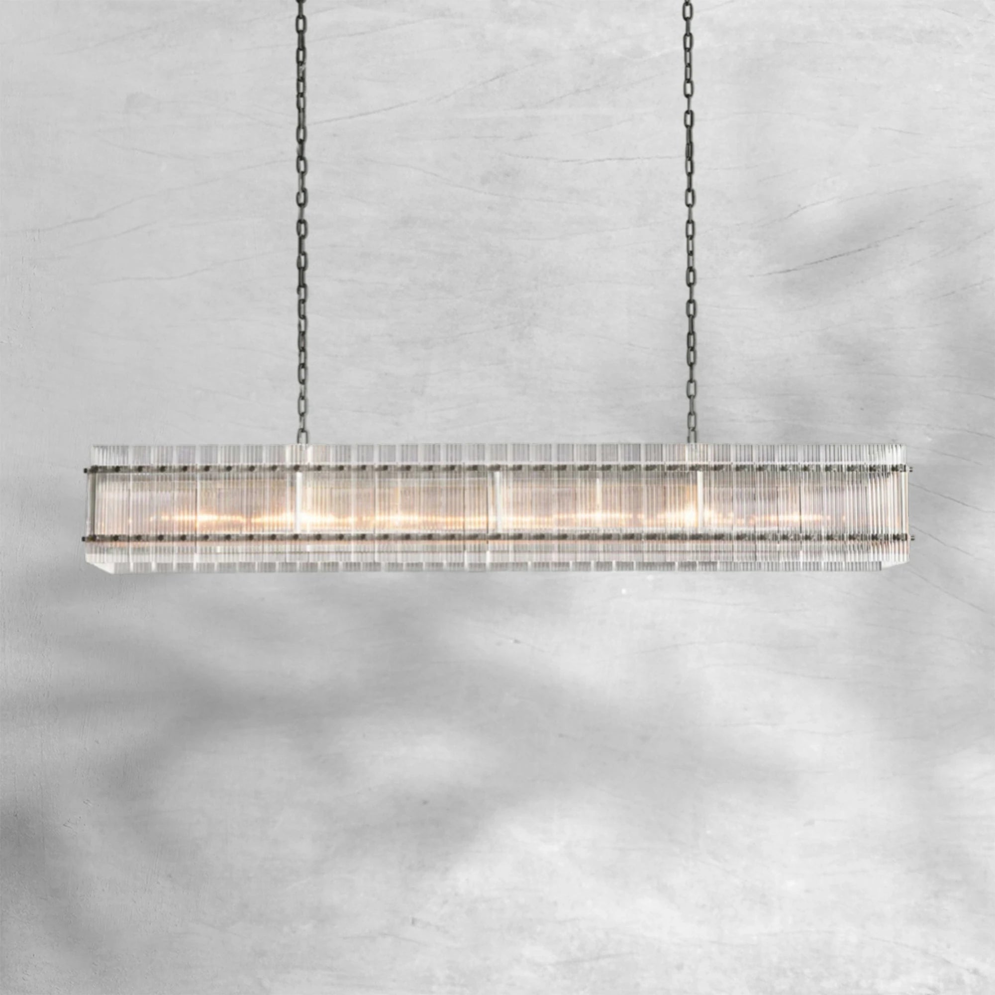 Sun Marcus Glass Rectangle Chandelier 54", 72"