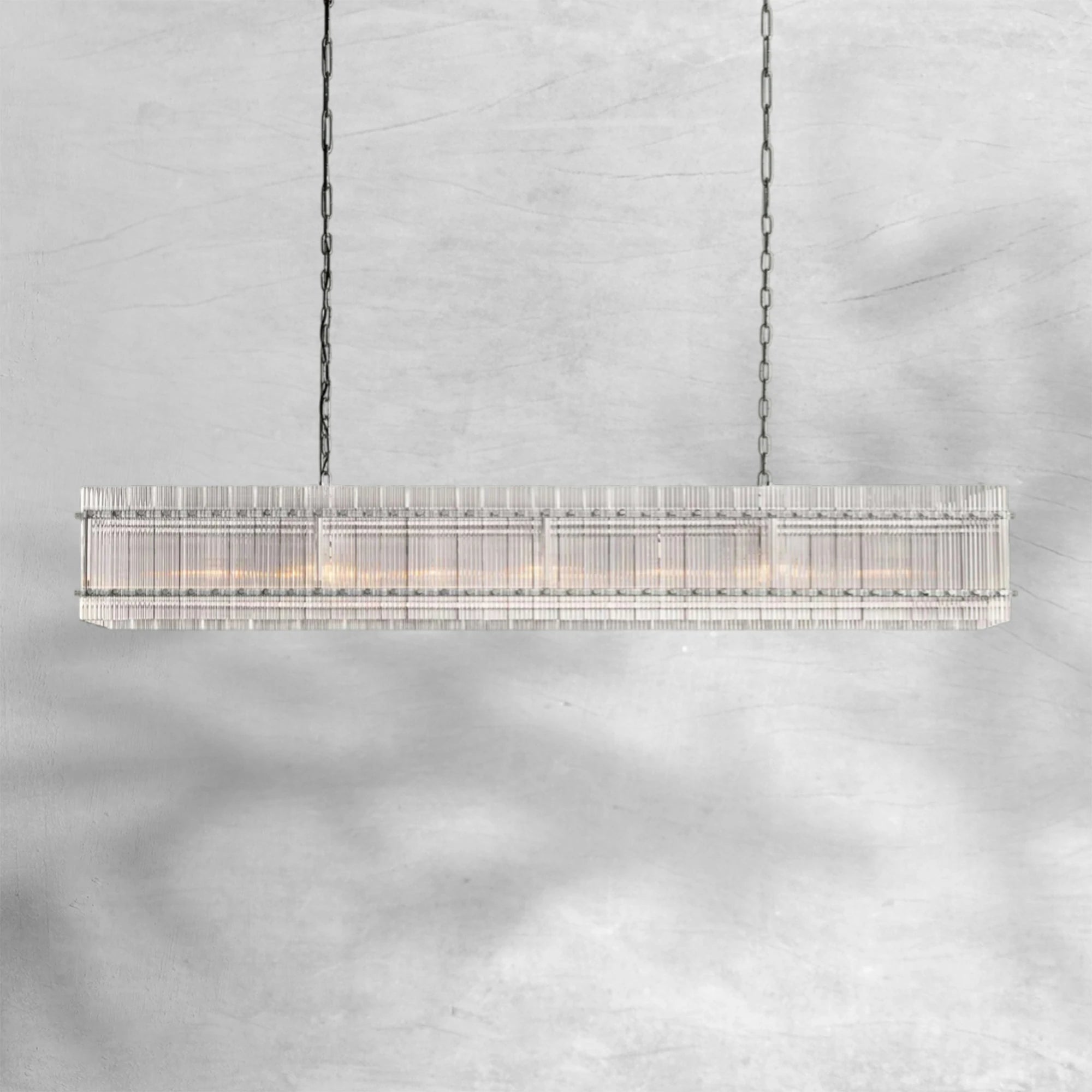Sun Marcus Glass Rectangle Chandelier 54", 72"