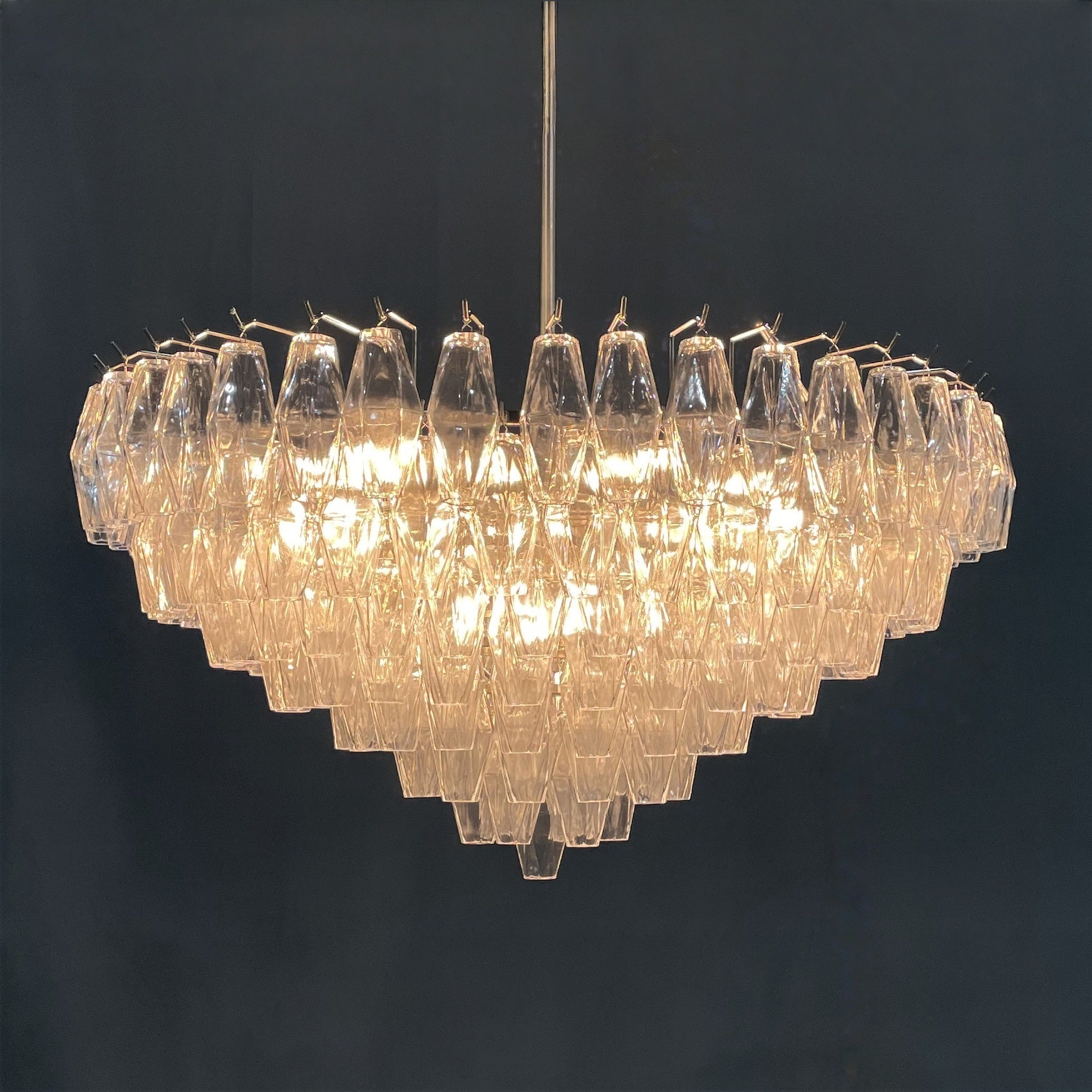 Chiaravalle Glass Tiered Round Chandelier 37"D 47"D 62"D