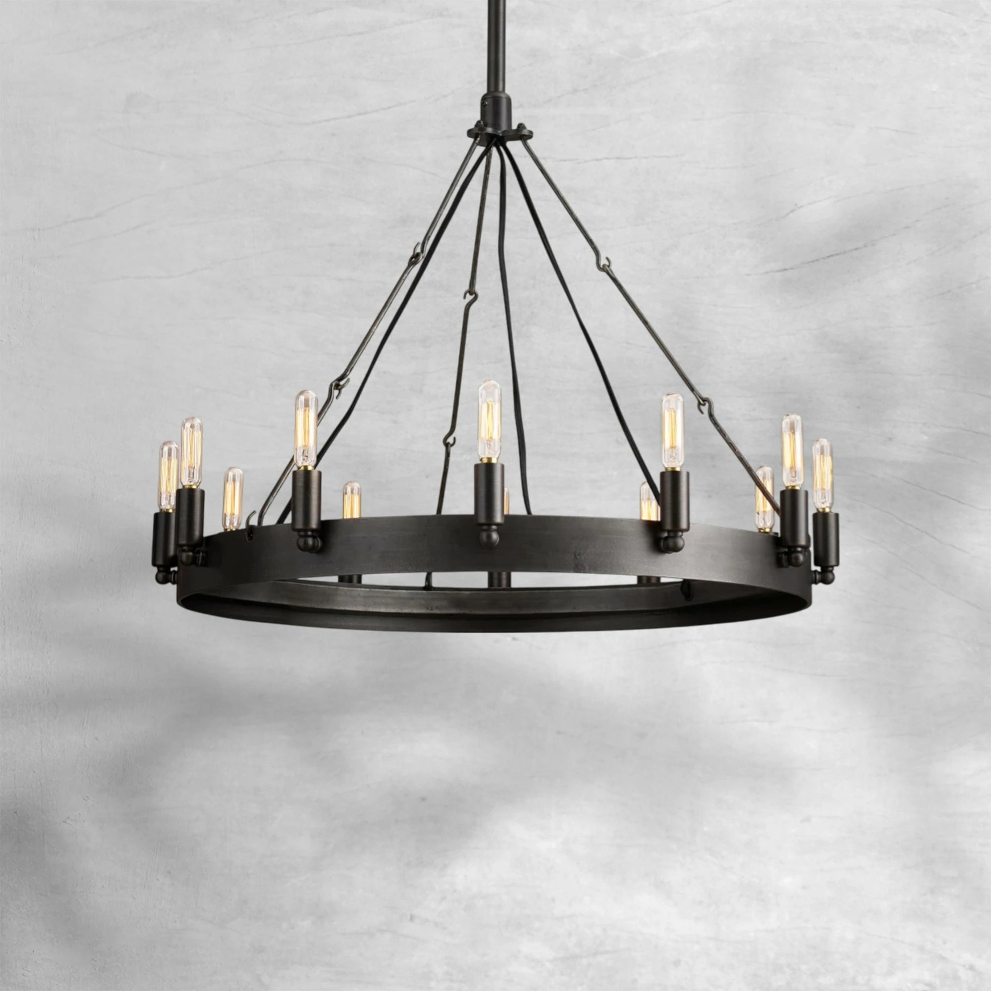 Camina Vintage Filament Round Chandelier 26"/38"/50"/73"