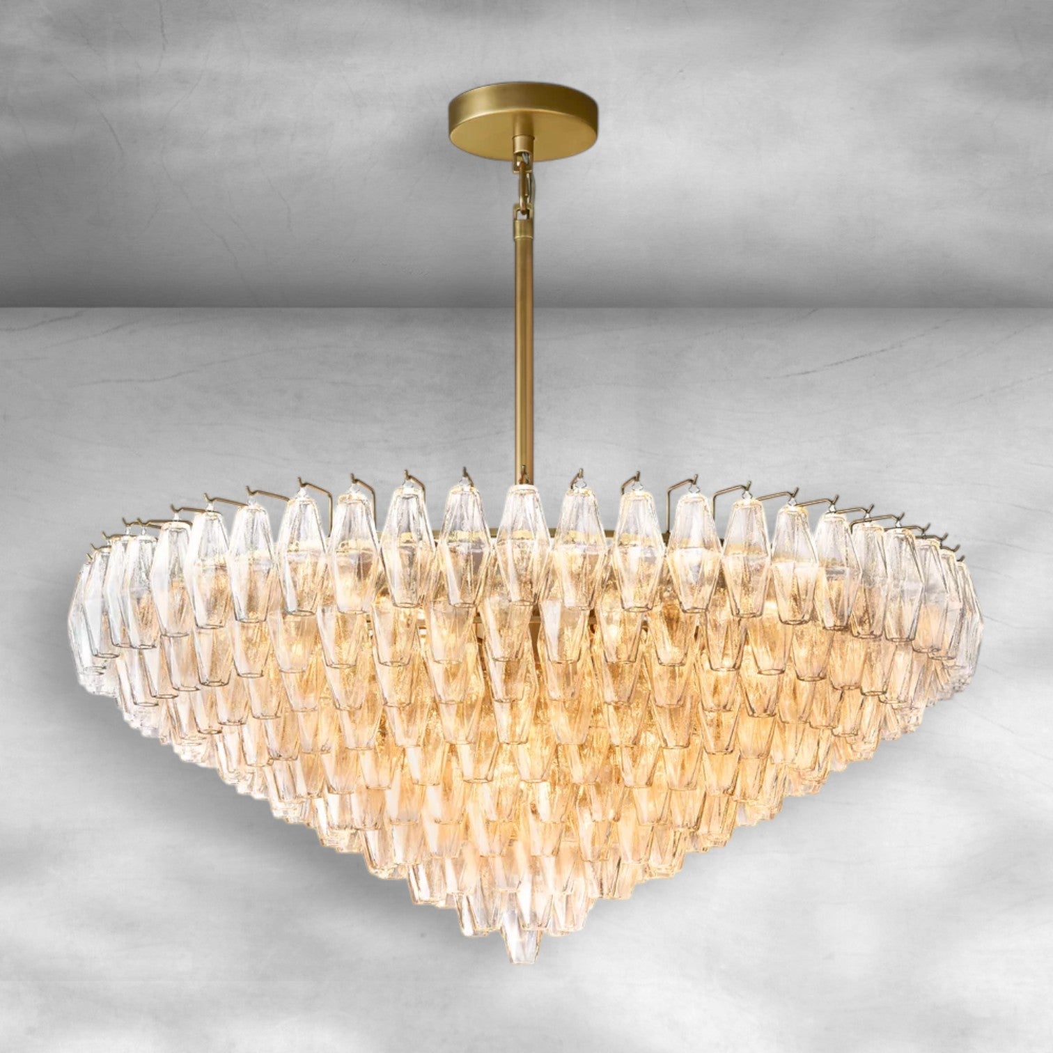 Chiaravalle Glass Tiered Round Chandelier 37"D 47"D 62"D