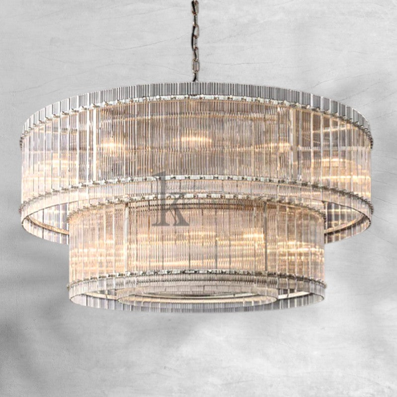 Sun Marcus Two-Tier Glass Round Chandelier 22", 37", 48", 60"