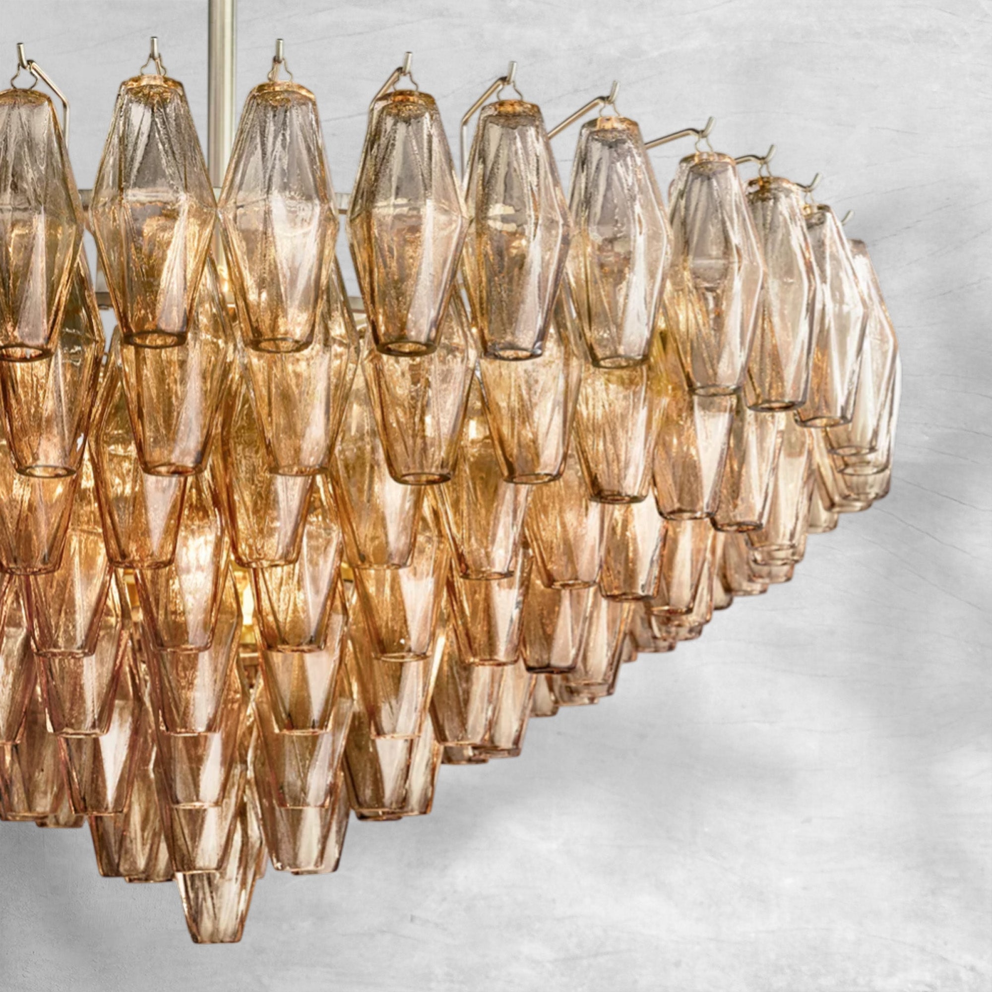 Chiaravalle Glass Tiered Round Chandelier 37"D 47"D 62"D