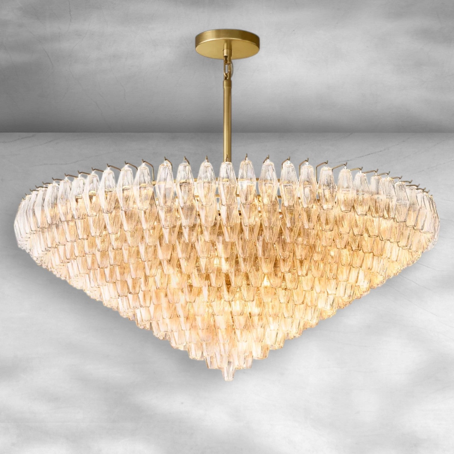 Chiaravalle Glass Tiered Round Chandelier 37"D 47"D 62"D