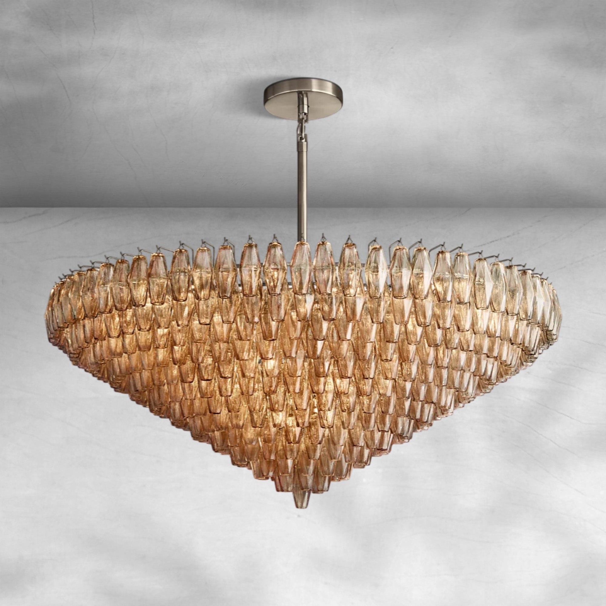 Chiaravalle Glass Tiered Round Chandelier 37"D 47"D 62"D