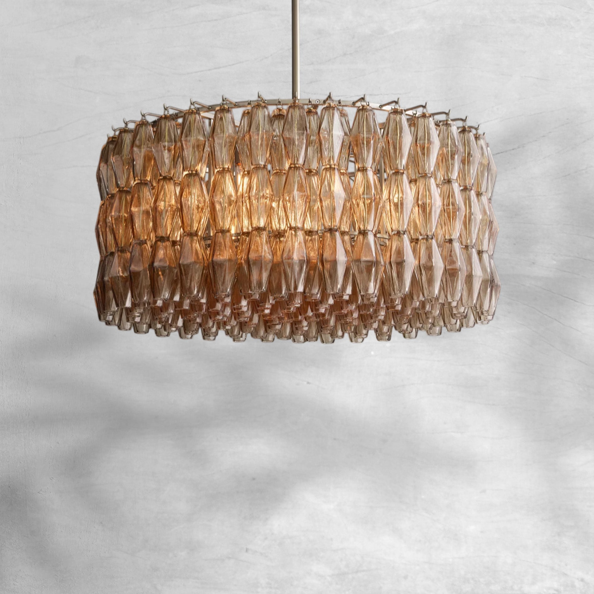 Chiaravalle Smoke Glass Round Chandelier 37"47"62"