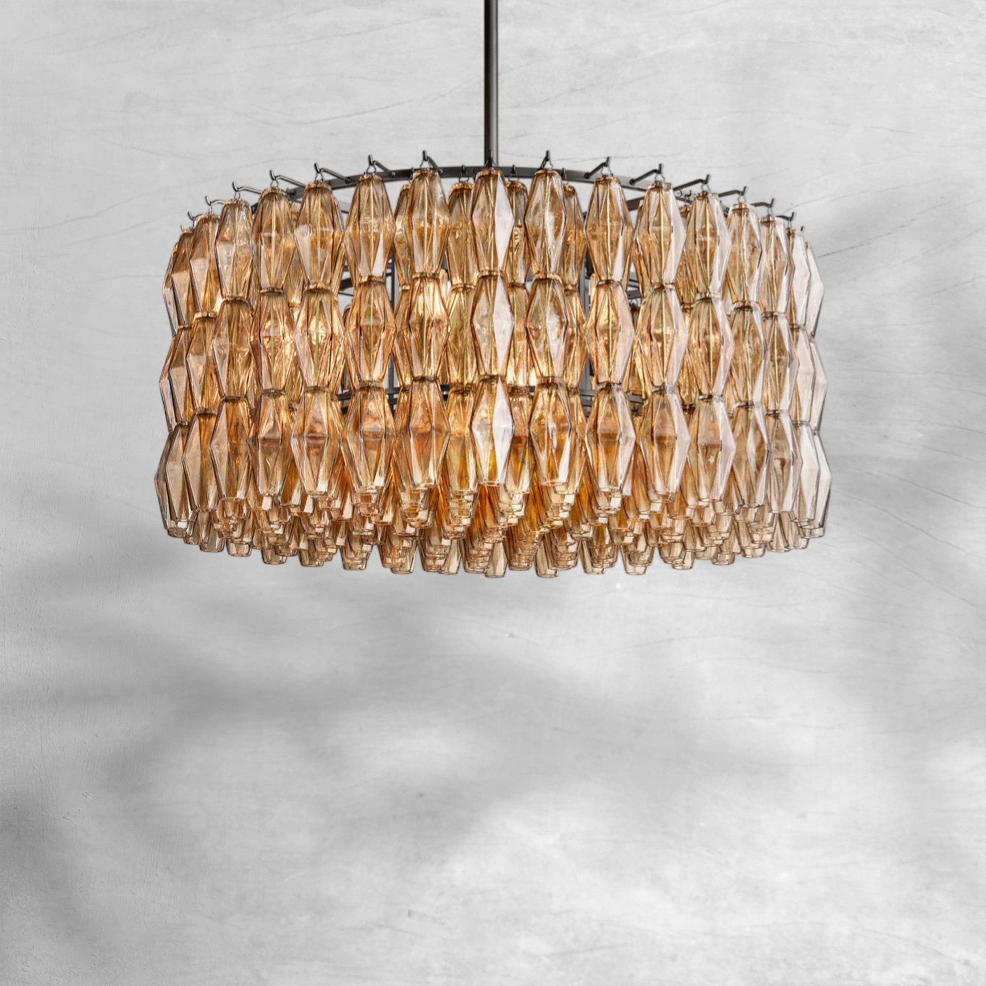 Chiaravalle Smoke Glass Round Chandelier 37"47"62"