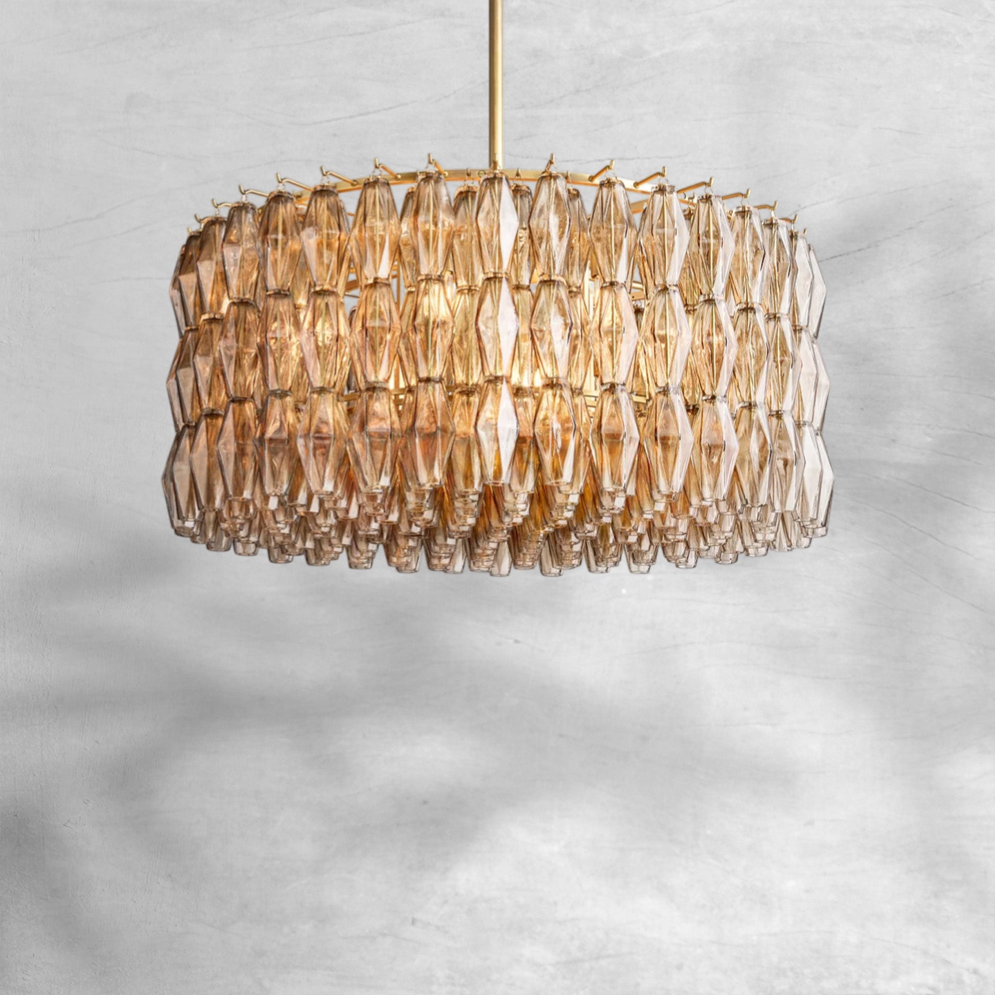 Chiaravalle Smoke Glass Round Chandelier 37"47"62"