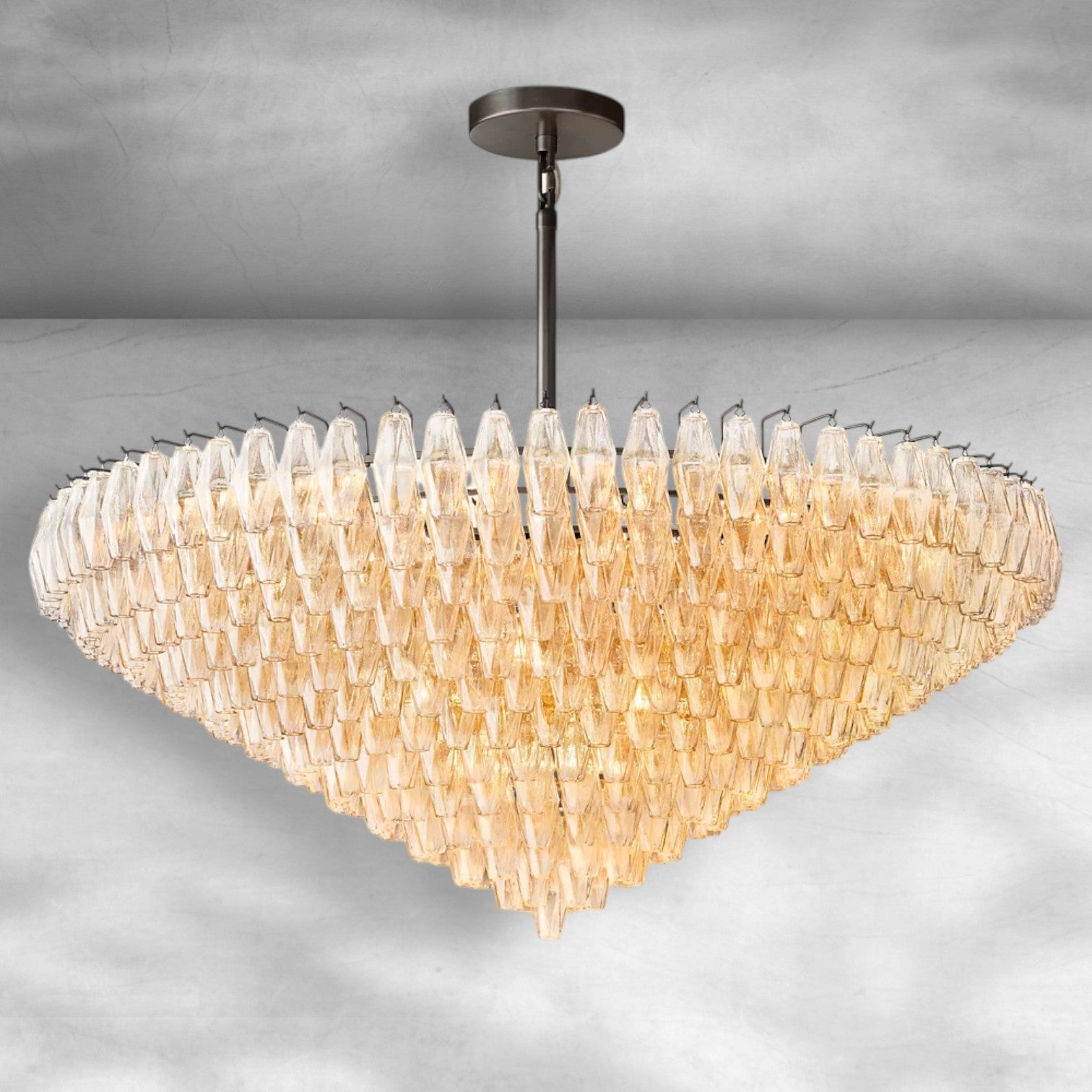 Chiaravalle Glass Tiered Round Chandelier 37"D 47"D 62"D