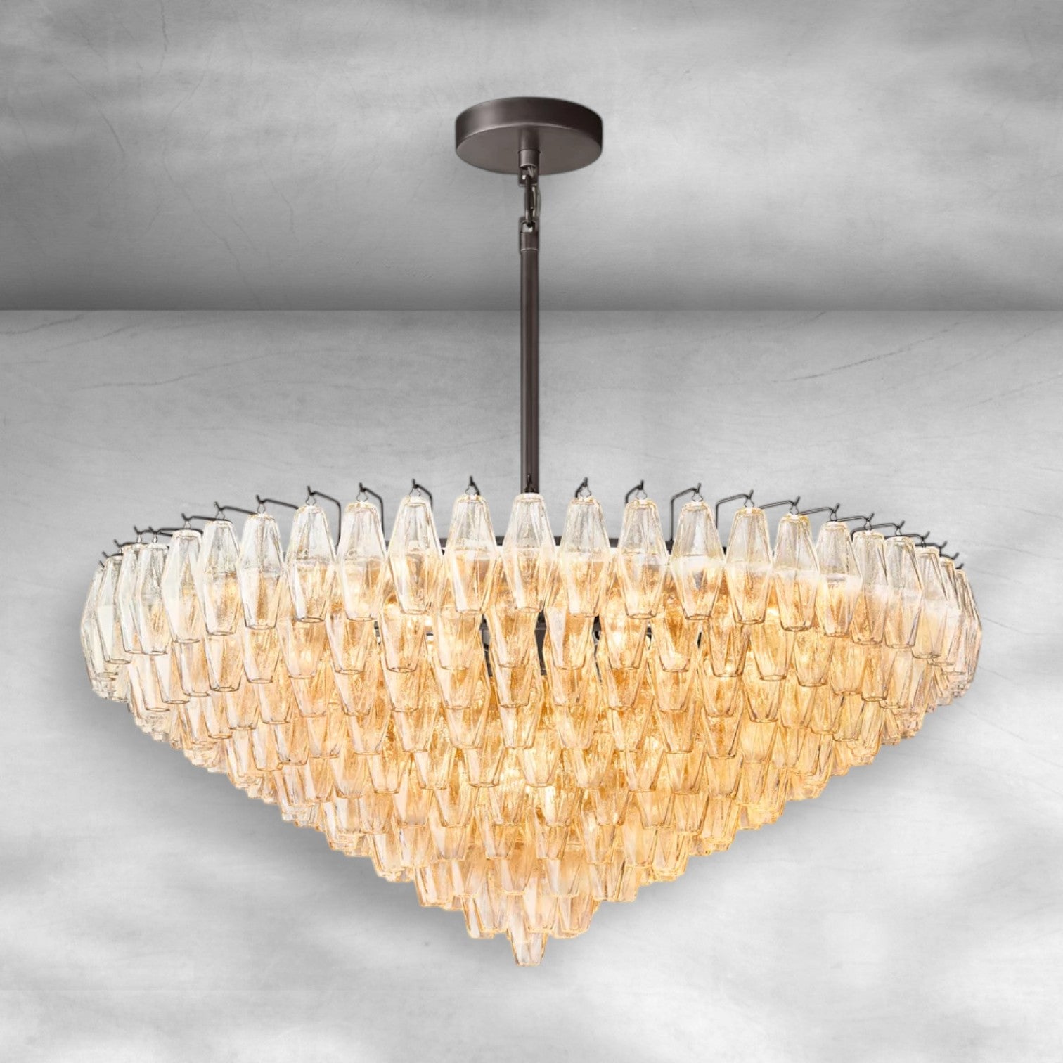 Chiaravalle Glass Tiered Round Chandelier 37"D 47"D 62"D