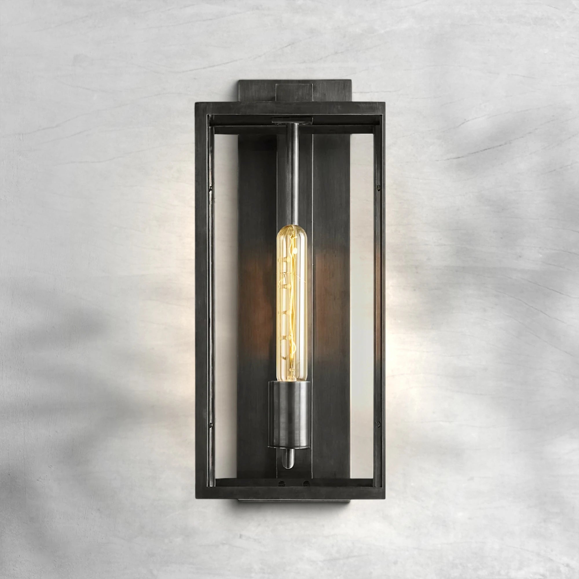 Baker Outdoor Square Lantern Wall Sconce 18"