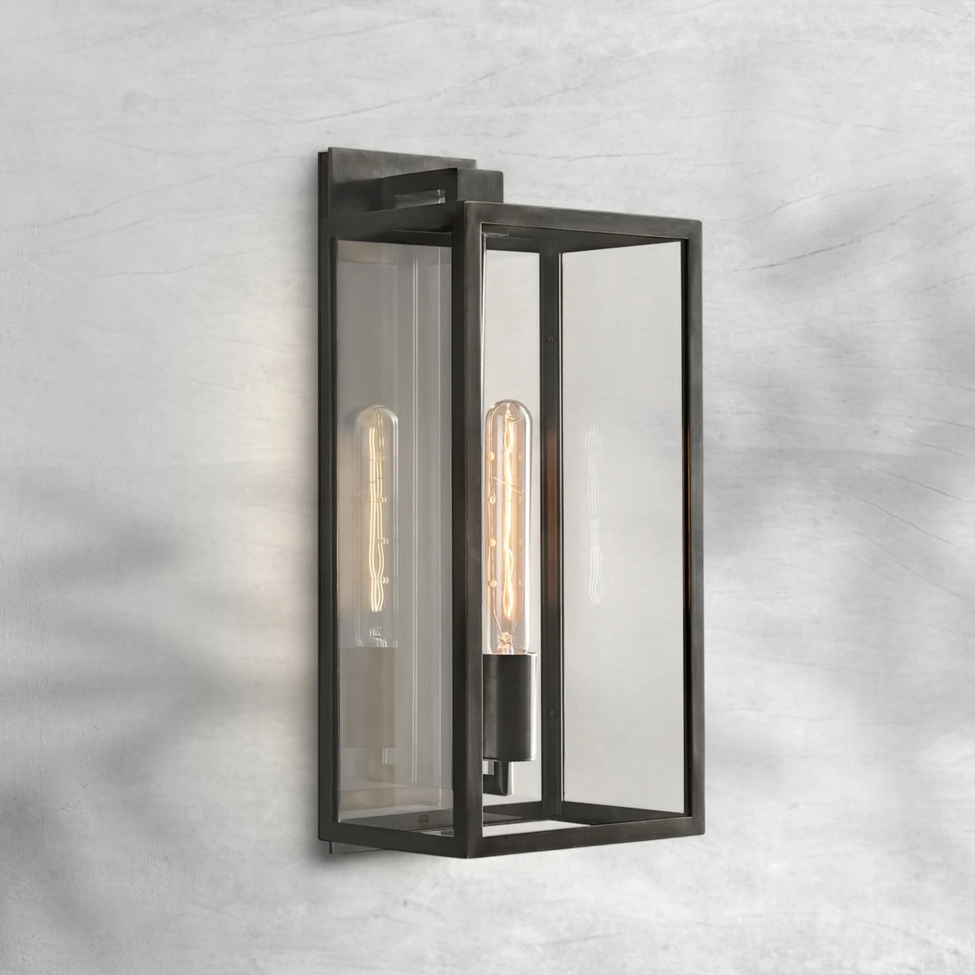 Baker Outdoor Square Lantern Wall Sconce 18"