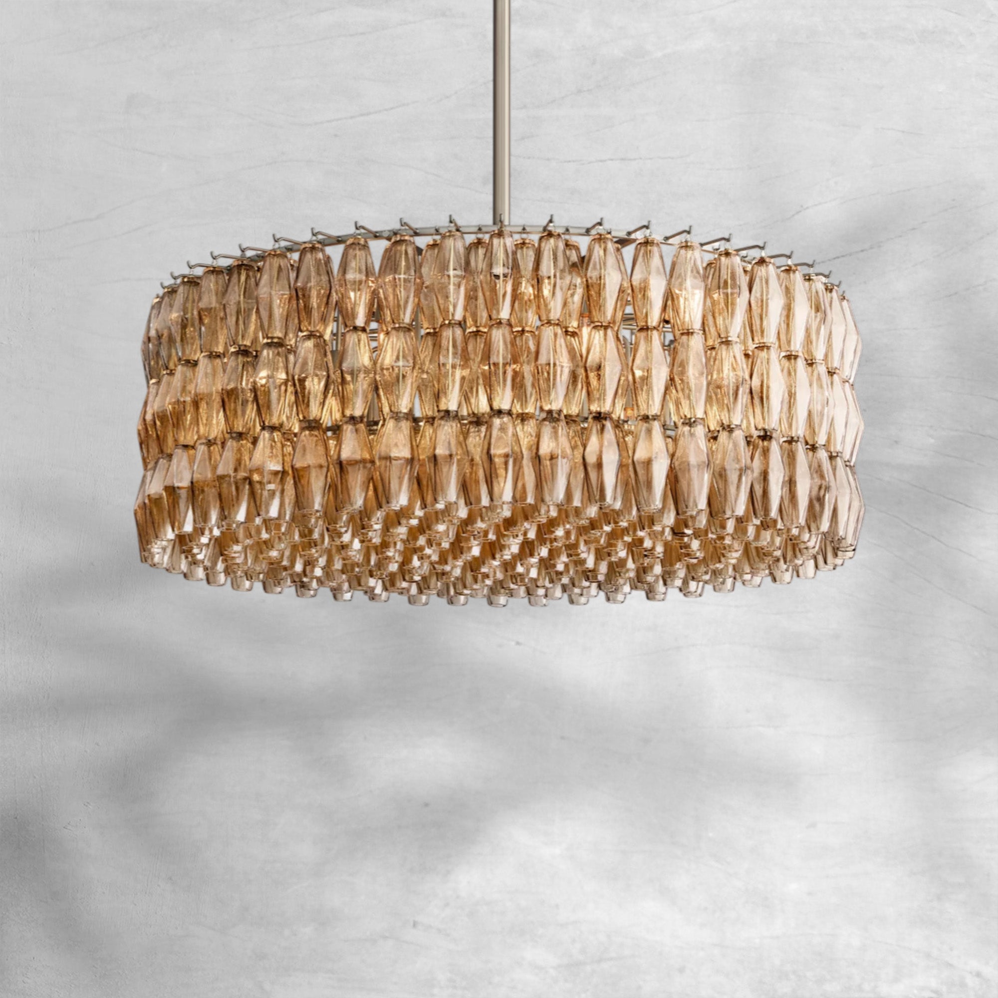 Chiaravalle Smoke Glass Round Chandelier 37"47"62"