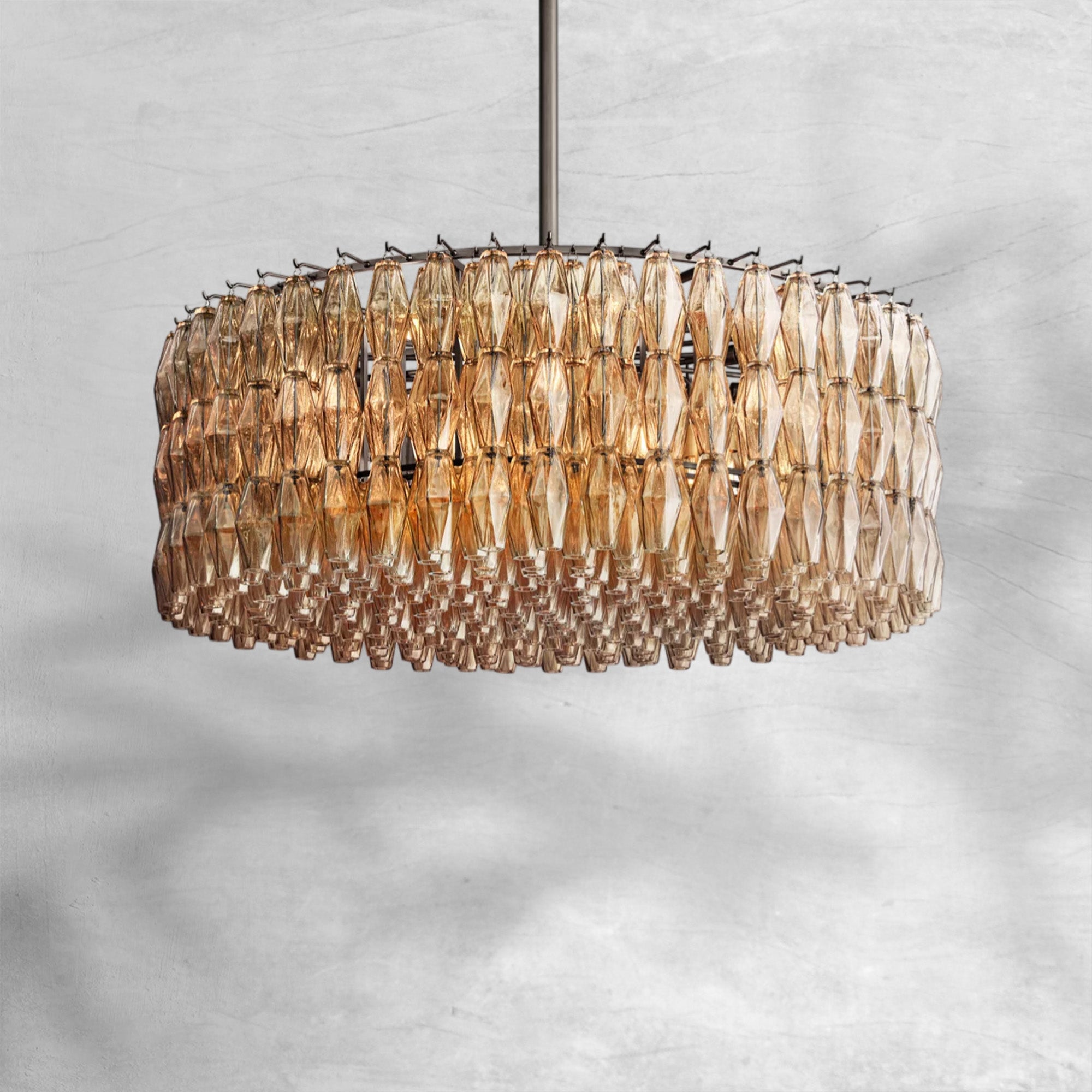 Chiaravalle Smoke Glass Round Chandelier 37"47"62"