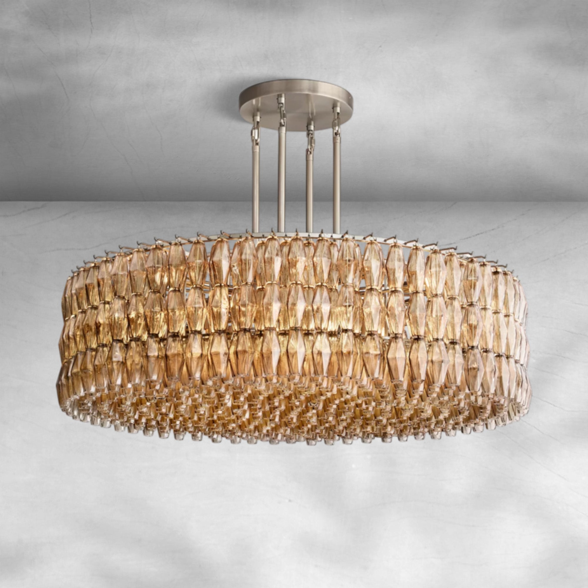 Chiaravalle Smoke Glass Round Chandelier 37"47"62"