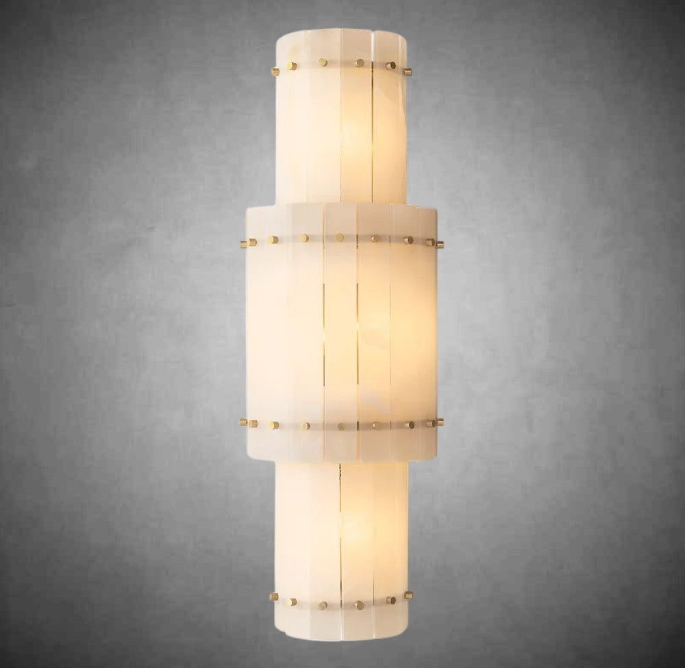 Sun Marcus Alabaster Grand Round Sconce