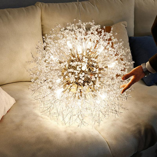 Alouette Modern Round Crystal chandelier Gold For Living Room, Bedroom Branch Chandelier Kevin Studio Inc