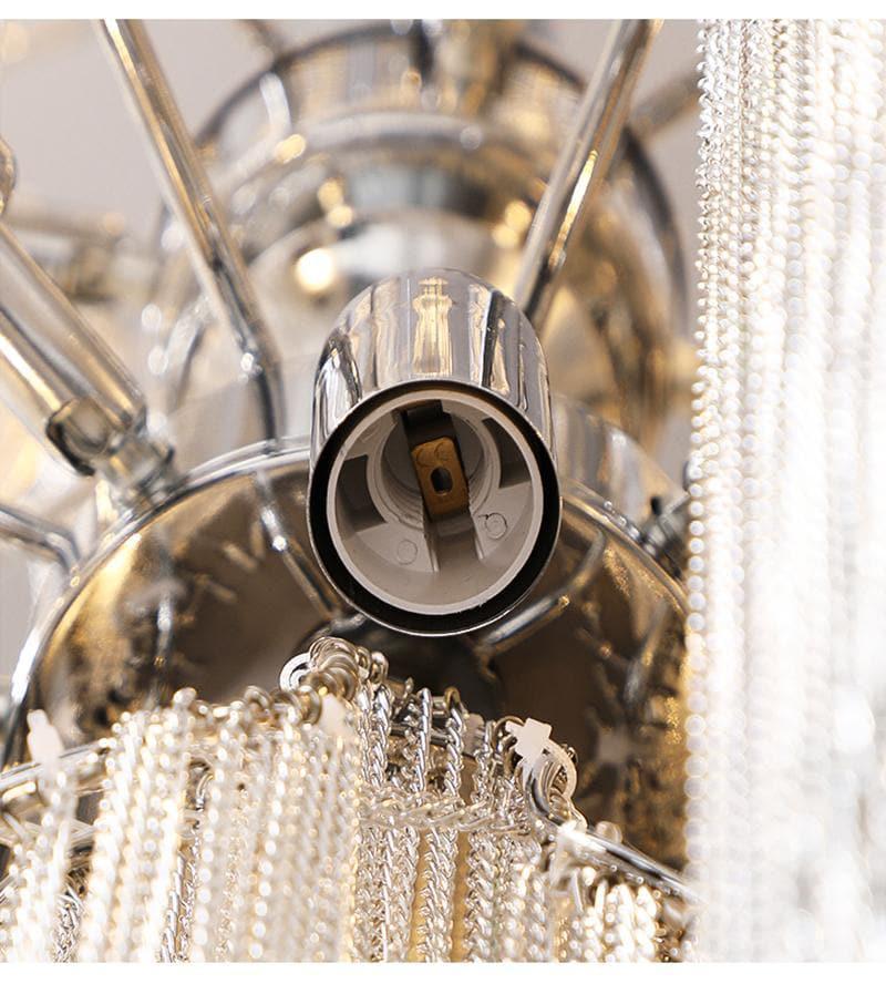 Alana Aluminum Chain Tassel Long Branch Chandelier Light 35"