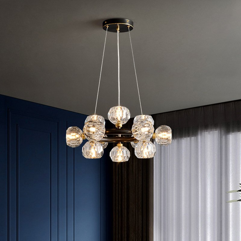 Floris Modern Crystal Round Chandelier For Cord Chandeliers Kevin Studio Bronze