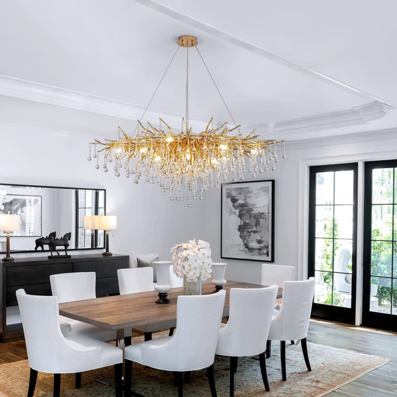 Stunning Tree Branch Crystal Chandelier With Clear Teardrop-shaped Glass Living/Dining Room Ceiling Lamp/Light Chandeliers Kevinstudiolives