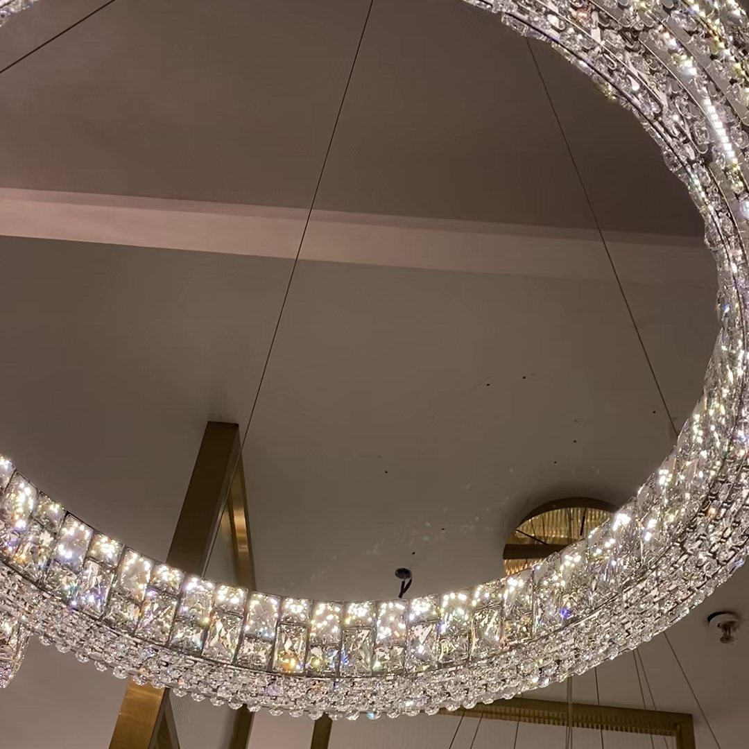 Light Luxury Round/Oval Spliced Crystal Chandelier for Living/Dining Room/Kitchen Island Chandeliers Kevinstudiolives