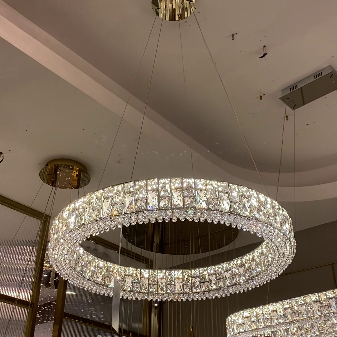 Light Luxury Round/Oval Spliced Crystal Chandelier for Living/Dining Room/Kitchen Island Chandeliers Kevinstudiolives
