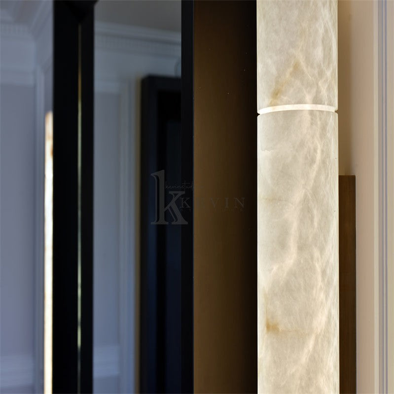 Garron Modern Alabaster Linear Wall Sconce Wall Light Fixtures Kevin Studio Inc