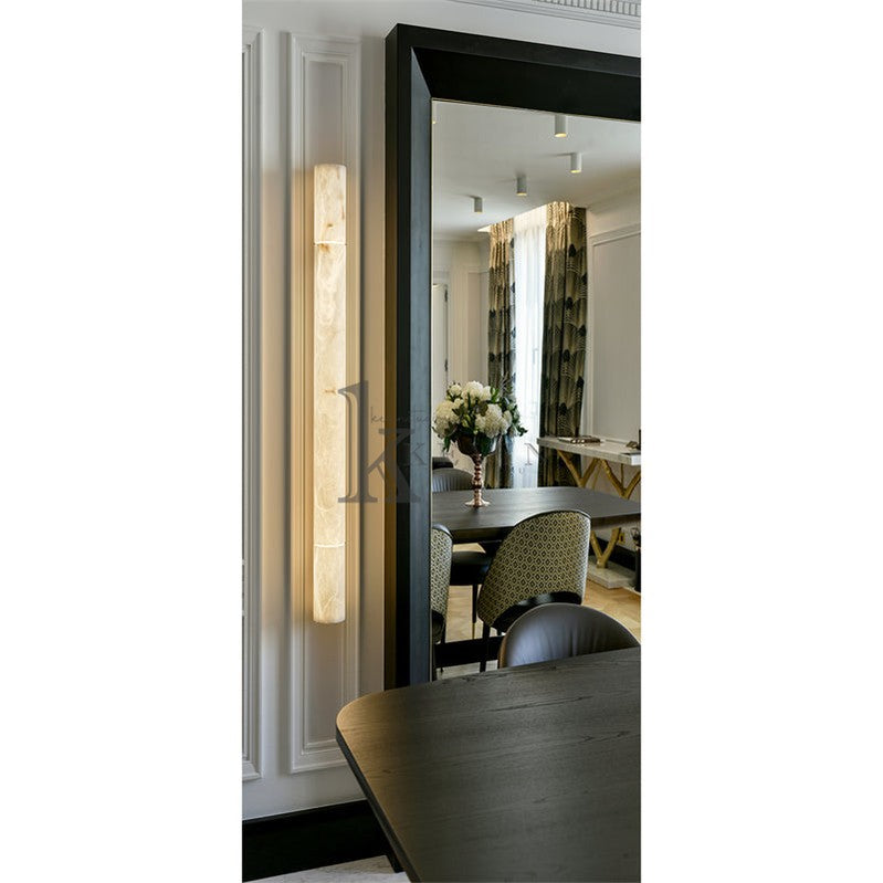 Garron Modern Alabaster Linear Wall Sconce Wall Light Fixtures Kevin Studio Inc
