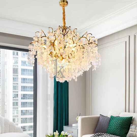 Aniya Brass branch Crystal chandelier branch chandelier Kevin Studio Inc